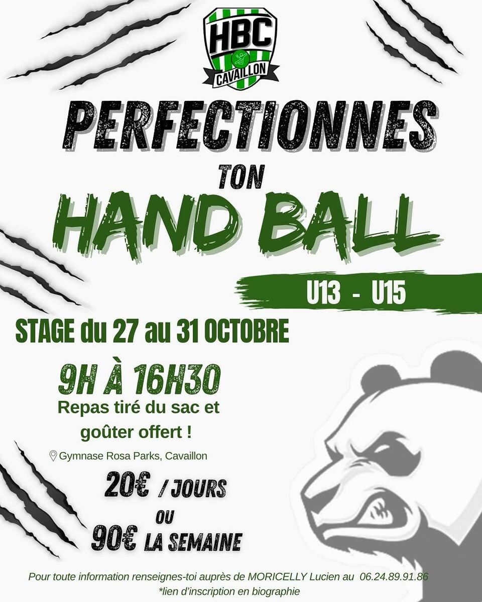 Inscription stage U13-U15 automne 2025